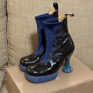 John Fluevog Luxury Freeze Lena Parfait Platform Ankle Boot in Blue